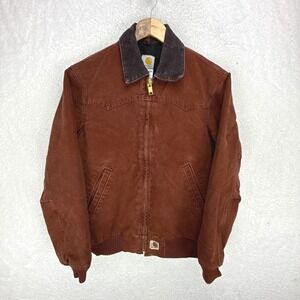 Carhartt Santa Fe Jacket Quilt Lined Mens Small J14 CLY Clay Red